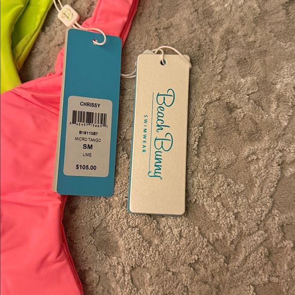 Beach Bunny Lime and Coral Bikini Bottoms - Picture 2 of 3